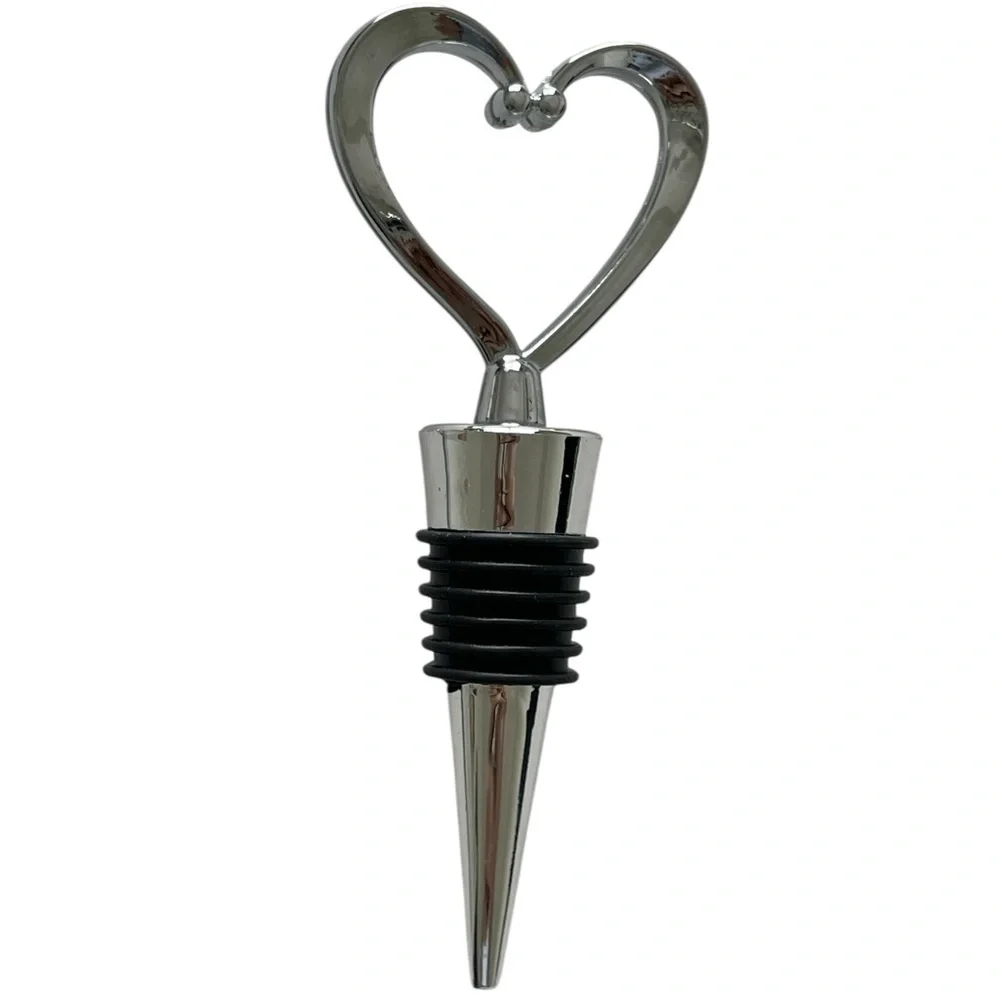Heart-Shaped Silver Wine Stopper